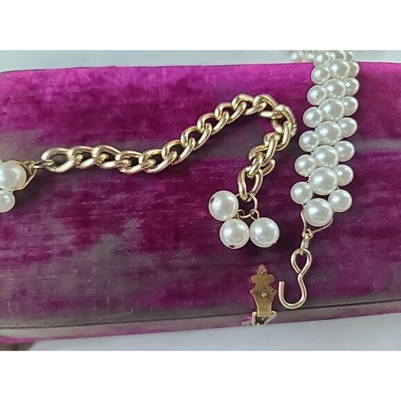 Faux Pearl Beaded Adjustable Necklace, Vintage - Picture 4 of 10